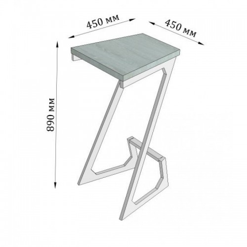 Барный стул GoodsMetall в стиле ЛОФТ 750х300х300 мм Zeta