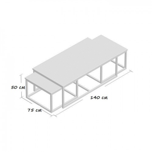 Комплект Журнальных, кофейных столиков GoodsMetall в стиле Лофт 1400х750х500 ЖС160