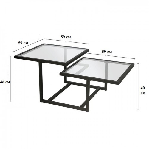 Журнальный, кофейный столик GoodsMetall в стиле Лофт 1200х600х460 ЖС122