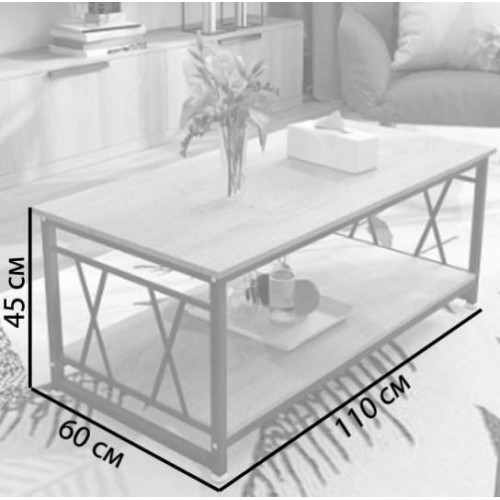 Журнальный столик GoodsMetall в стиле Лофт 1100х600х450 ЖС211