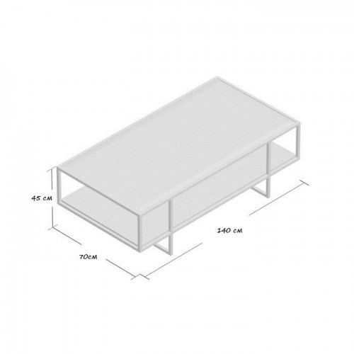 Журнальний, кавовий столик GoodsMetall у стилі Лофт 1400х700х450 ЖС156