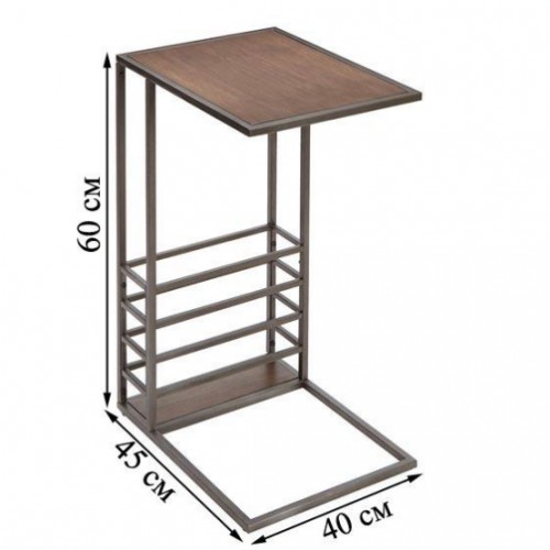 Диванный столик журнальный GoodsMetall в стиле Лофт 600х400х450 ЖС203