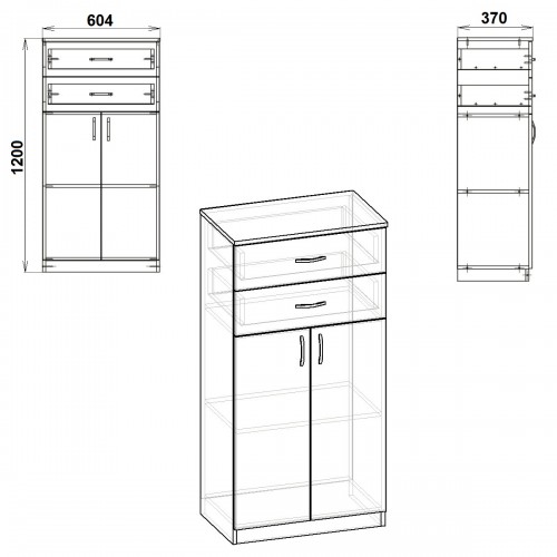 Шкаф книжный Компанит КШ-14 61х37х120 см Бук