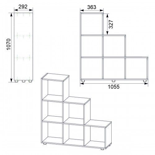 Шкаф книжный Компанит КШ-19 Бук 105,5х29,2х107 см