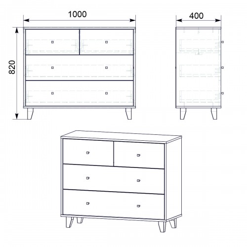 Комод Компанит 22 Ольха (100х40х82 см)