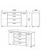 Комод 1-3-2 Компанит Нимфея альба (130х38х73 см)
