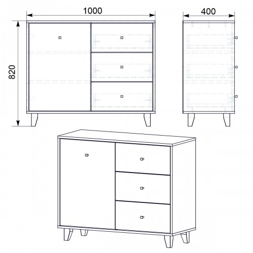 Комод Компанит 31 Венге темный (100х40х82 см)