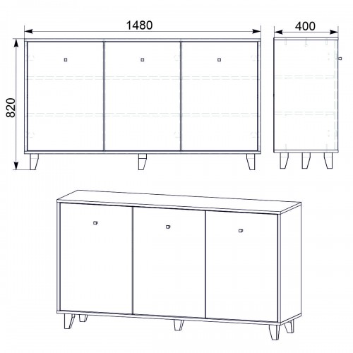 Комод Компанит 30 Дуб сонома (148х40х82 см)