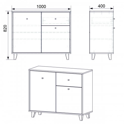 Комод Компанит 21 Ольха (100х40х82 см)