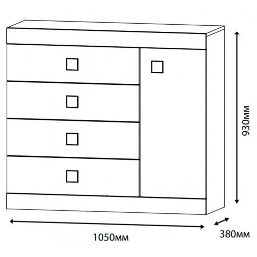 Комод для вещей Эверест Соната 5 Сонома + белый (Son-1)