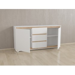 Комод Forte Mikkel Ш 1502 / В 759 / Г 390 Белый-Дуб крафт планки