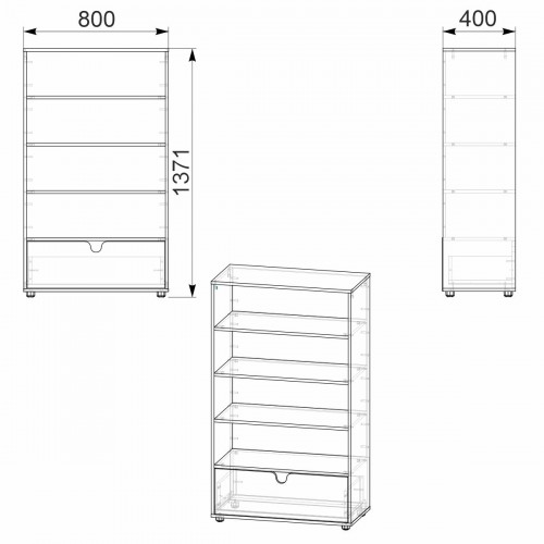 Комод МГ-7 тумба-2 Компанит Орех экко (80х40х137,1 см)