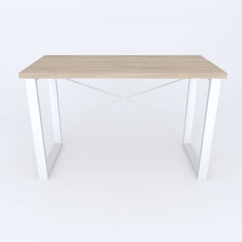 Письмовий стіл Ferrum-decor Драйв 750x1400x600 Білий метал ДСП Дуб Сонома 32 мм (DRA186)