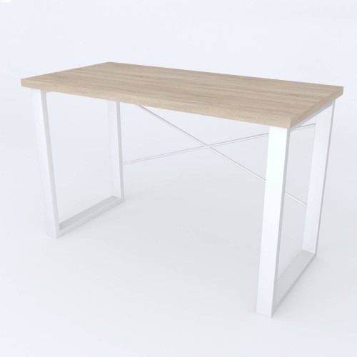 Письмовий стіл Ferrum-decor Драйв 750x1200x700 Білий метал ДСП Дуб Сонома 32 мм (DRA228)