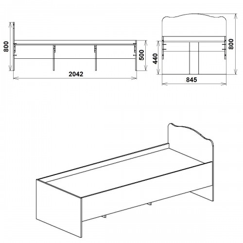 Кровать 80 Компанит Орех экко (new1-155)