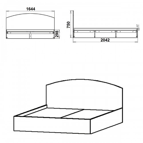 Кровать 160 Компанит Бук