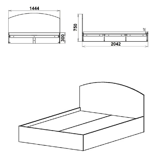 Кровать KOMPANIT 160 см х 200 см Нимфея Альба