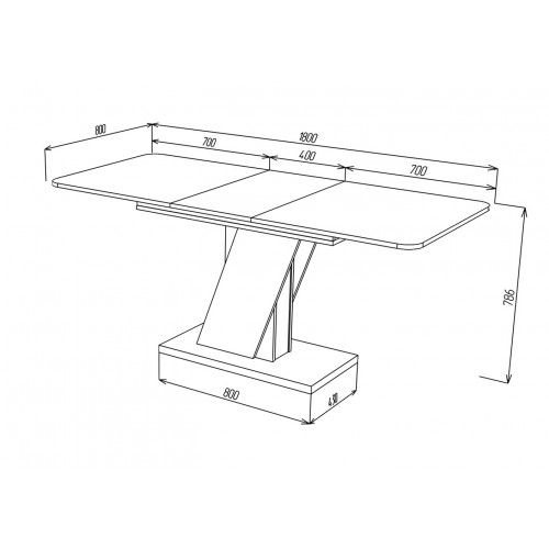 Стіл обідній Intarsio Carvelo 140-180x80 Біла Аляска / Індастріал (CARVELO_B/I)