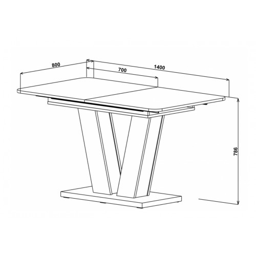 Стіл обідній Intarsio Torino 140(180)x80 Блеквуд Ячмінний / Графіт (TORINO_B/G)