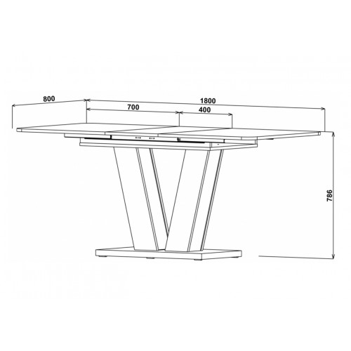 Стіл обідній Intarsio Torino 140(180)x80 Біла Аляска / Індастріал (TORINO_B/I)