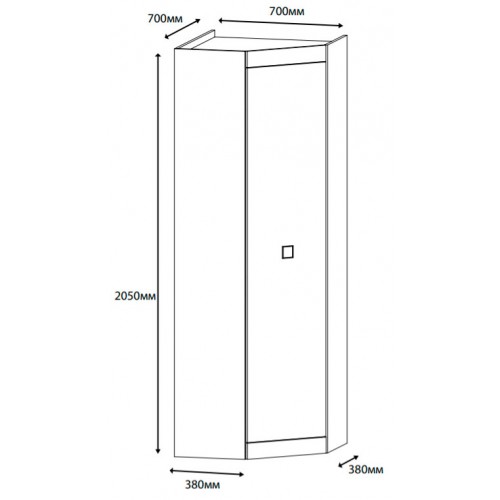 Шкаф для вещей угловой 700 Соната Эверест АППАЛАЧИ
