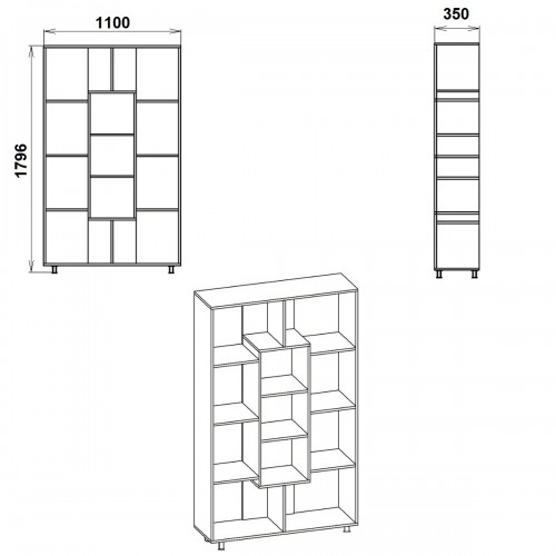 Стеллаж книжный Компанит КШ 4 Бук (kom-340)