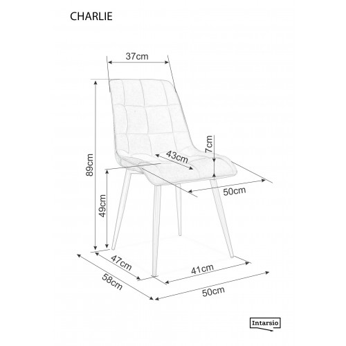 Стілець Intarsio Charlie Синій (CHARLIECDBL86)