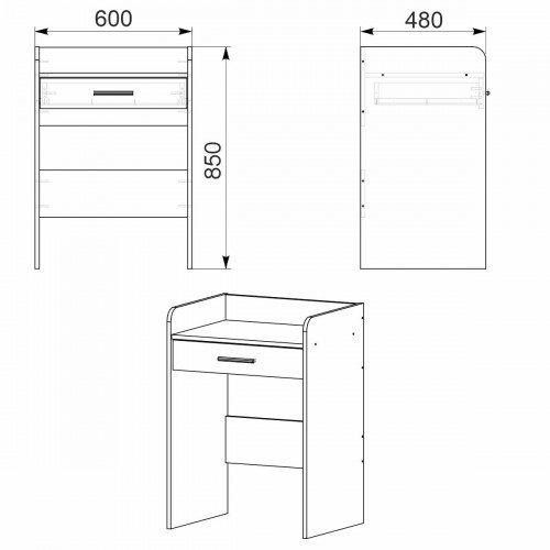 Трюмо-10 Компанит Бук (116,7х50х81,6 см)