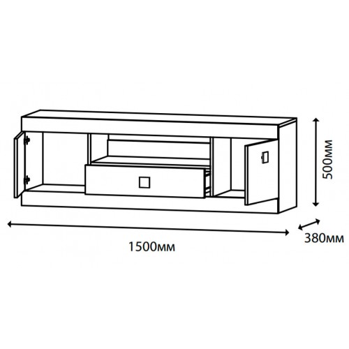 Тумба под телевизор Эверест ТВ 1500 Соната АППАЛАЧИ